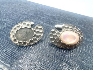 Vintage Cufflinks Silver Settings 10x14mm Blanks Paint Palette Artist Jewelry B