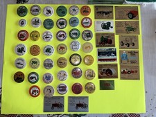 Lot -54 Vtg. Pinback Buttons & Plaques Tractor - Steam Engine-Antique Shows. PA