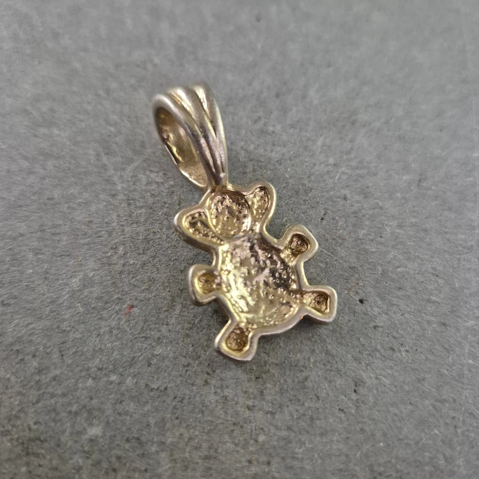 Niedlicher Vintage Teddybär Anhänger mit Strasssteinen - Bild 4 von 4