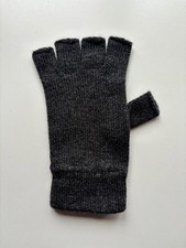 100% Pure Cashmere Dark Grey Fingerless Gloves Soft & Warm Made In Scotland