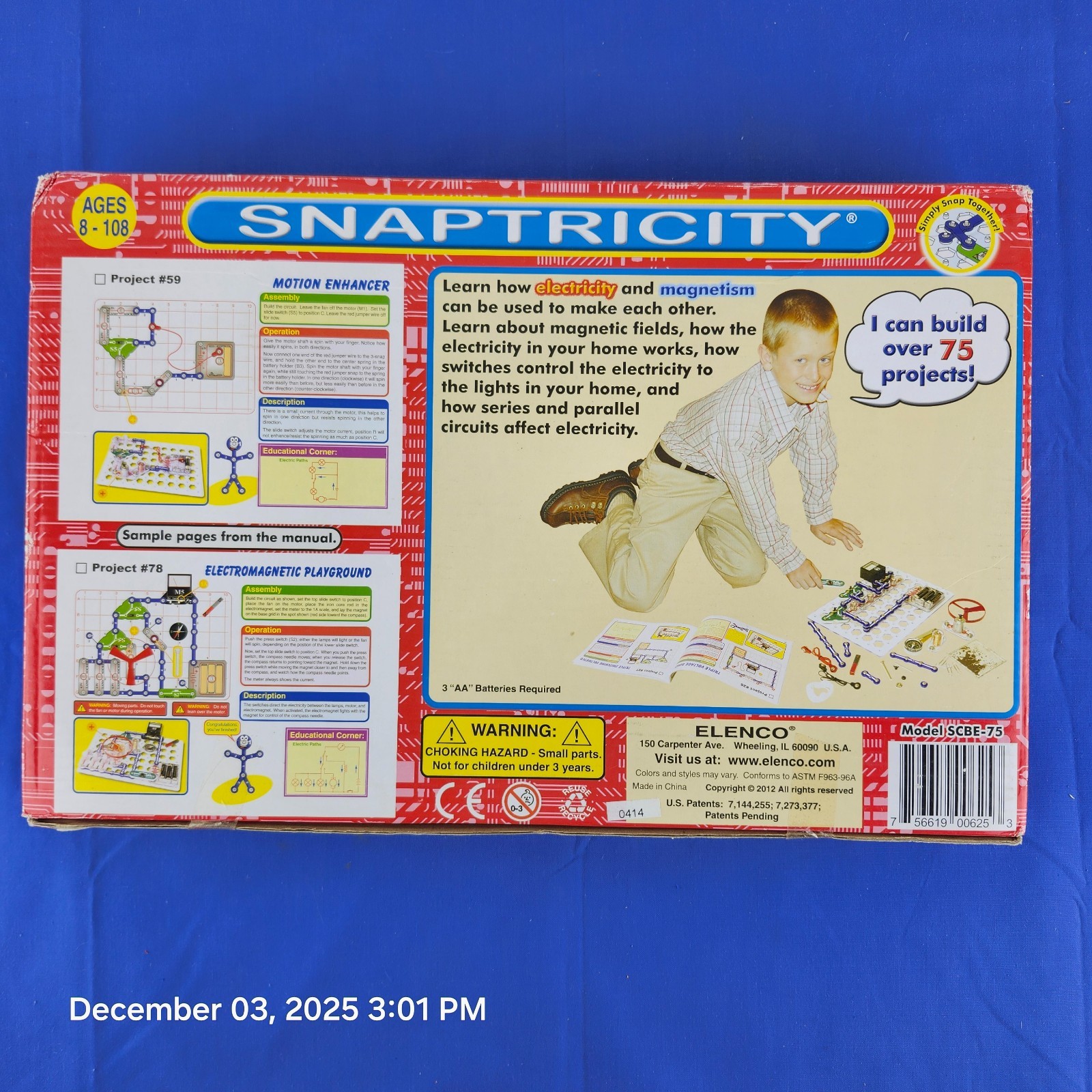 Snap Circuits Snaptricity SCBE-75 Elenco Electronics Electricity STEM Building