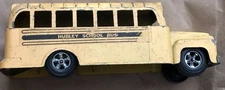 Vintage 1960s Hubley Pressed Steel School Bus #2 - Yellow Metal Toy Original #2