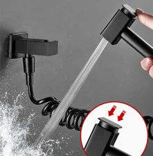 Brass Bidet Sprayer Washer Only Cold Water Square Shower Sprayer Holder Hose Set