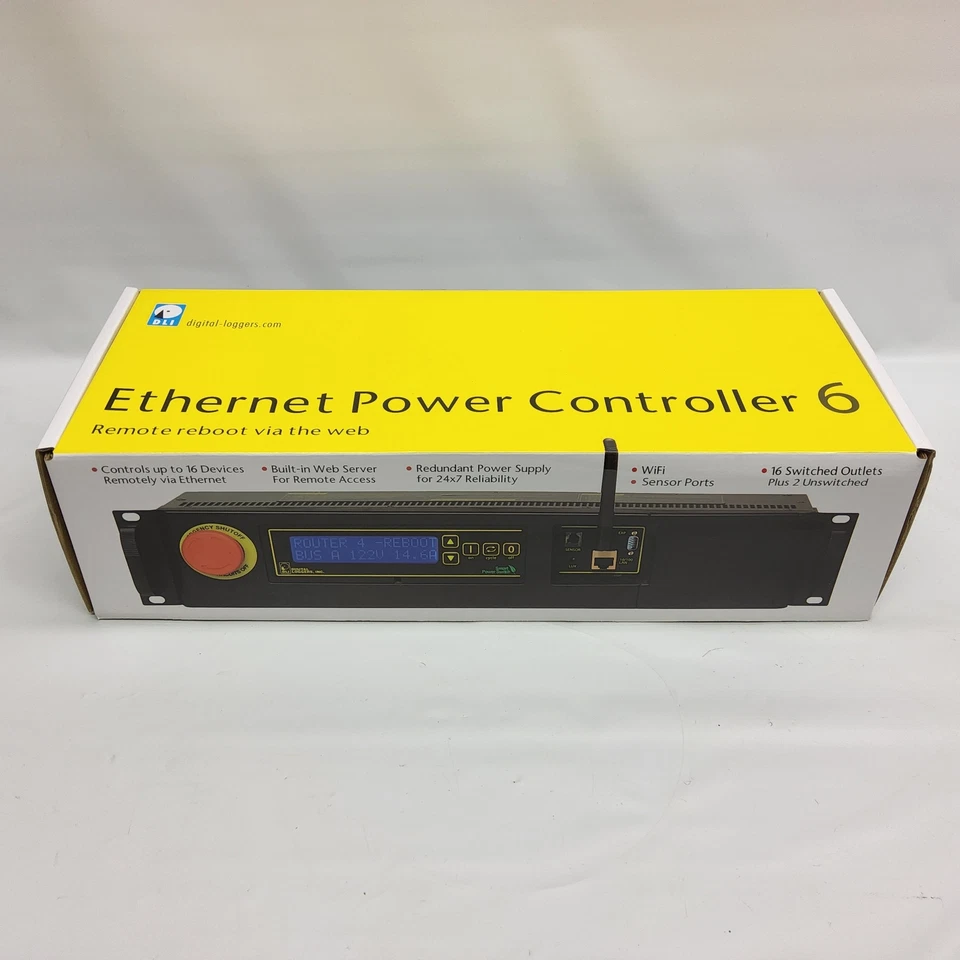 Digital Loggers DLI Ethernet Power Controller EPCR6 Remote Power Switch 18 PDU - Image 2 of 4