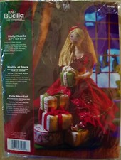 Bucilla HOLLY NOELLE Felt Christmas Doll Centerpiece Kit RARE - NEW-christmas