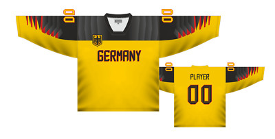 Team Germany Deutschland 2018 Yellow Ice Hockey Jersey Custom Name and Number