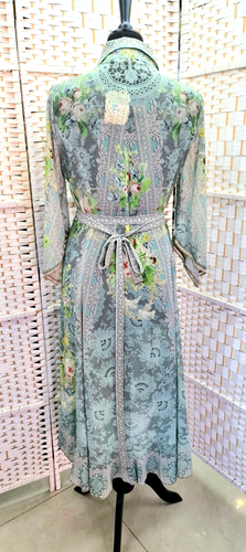 Michal Negrin Beautiful Colorful Floral Wrap Dress Size - 40 - NWT - Picture 9 of 23
