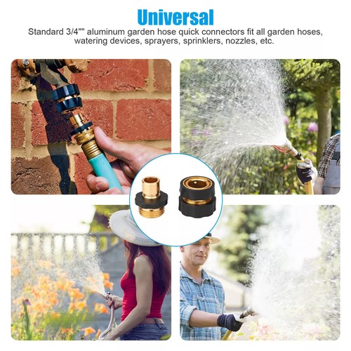 Paquete de 4/8 mangueras de jardín conexión rápida manguera de agua ajuste hembra macho juego de conectores 3/4" - Imagen 2 de 15