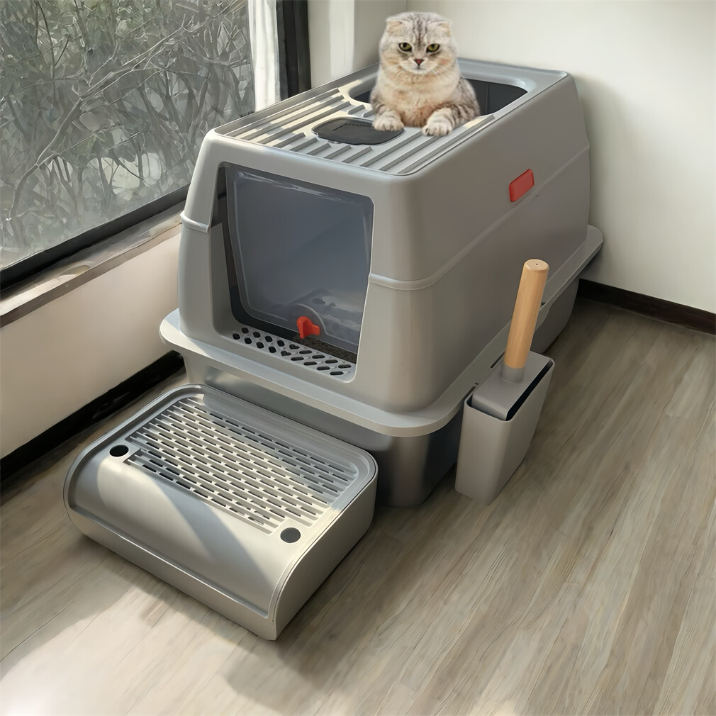 Anti-leakage Easy Cleaning Litter Pan W/lid