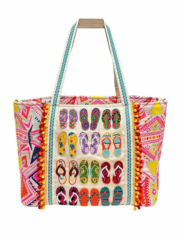 Sandals Beaded Tote Bag-image