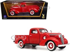 1937 STUDEBAKER COUPE EXPRESS PICKUP RED 1/18 DIECAST BY ROAD SIGNATURE 92458