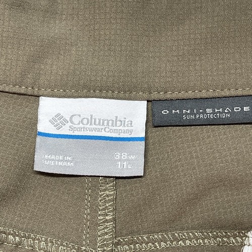 Columbia Omni-Shade Khaki Nylon Shorts Mens 38 Outdoor Fishing - Picture 5 of 17