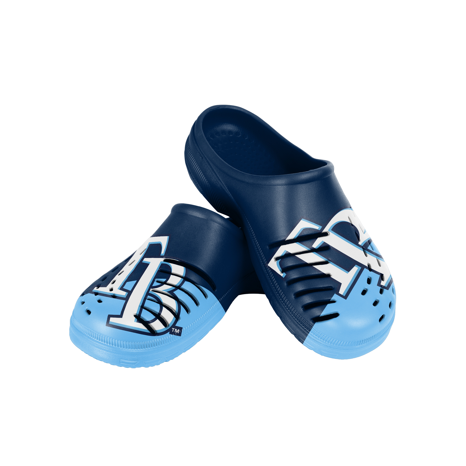 Мужские сабо FOCO MLB Tampa Bay Rays 2023 с цветным блоком и большим логотипом