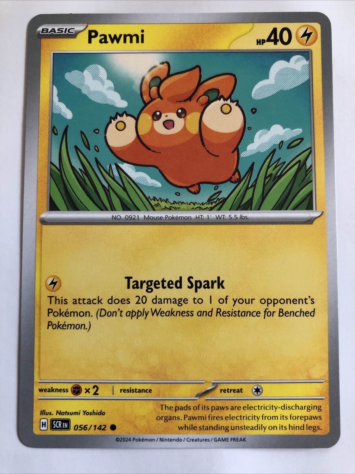 Pokémon TCG Stellar Crown Pawmi 056/142 NM