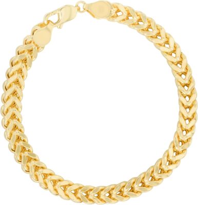 Floreo 10k Gelbgold 7mm Lite Franco Kette Gliederarmband oder Fußkettchen 8 Zoll