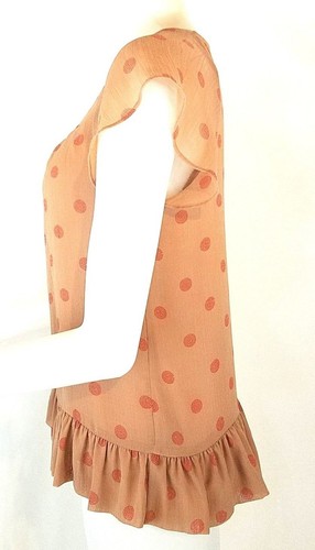 Gap Women's Polka Dot Ruffled Blouse Size XS Sheer Lined Cap Sleeve  - Picture 6 of 12