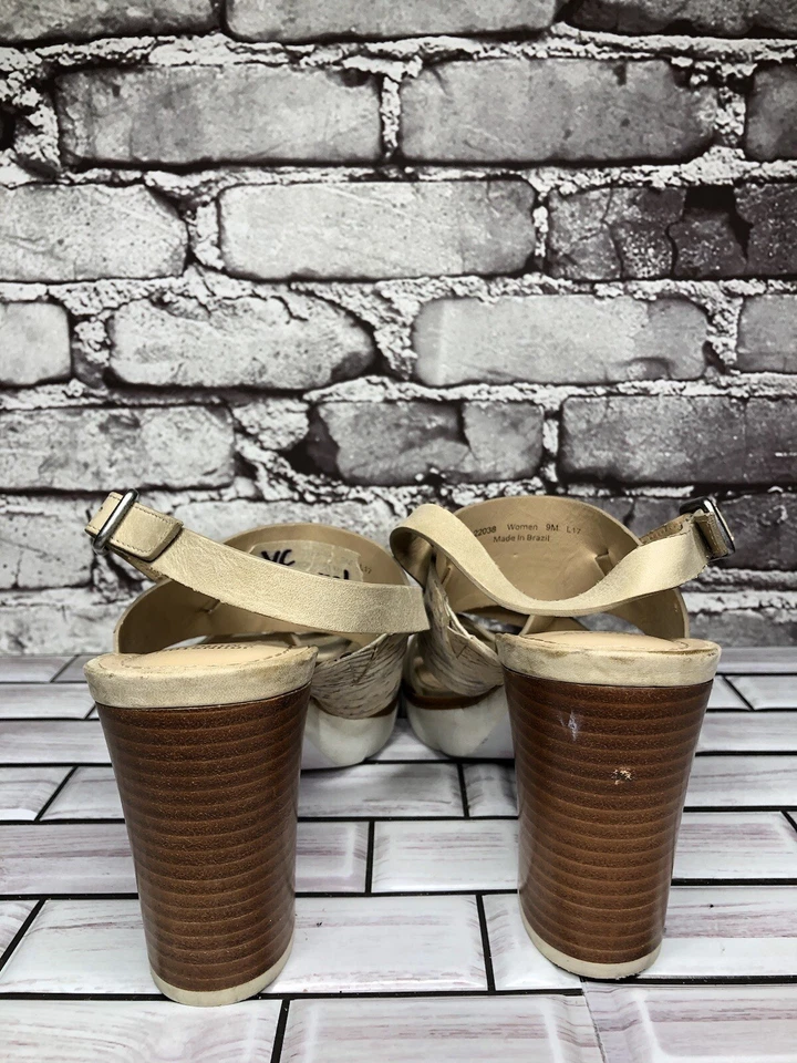 Johnston & Murphy Kayla Taupe Leather Heel Strappy Sandals Women’s Sz 9M US/40EU - Image 4 of 4