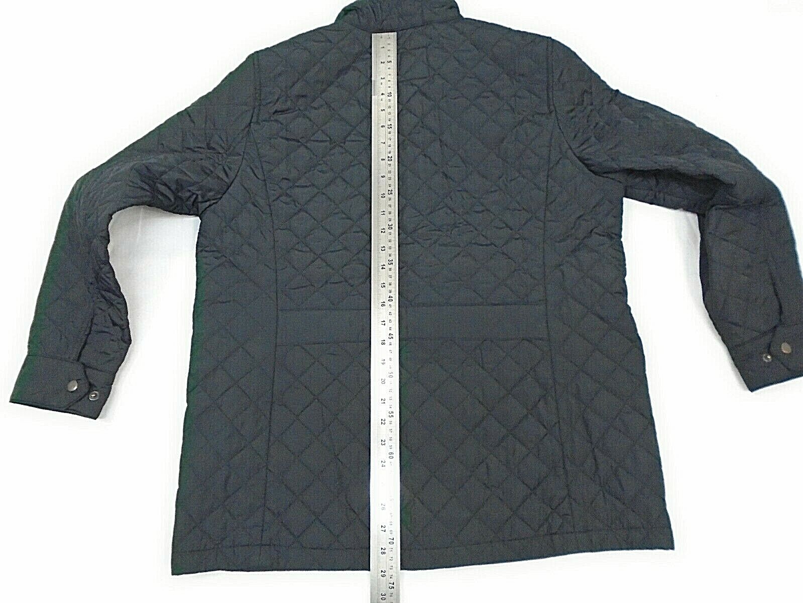 Lands' End Mens Quilted Jacket Black Padded Size L 38" 40" SLIM FIT