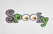 Spooky Title Die Cut Scrapbook Embellishment Halloween Junk Journal