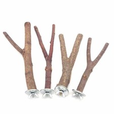 Natural Wood Branch For Pet Parrot Raw Tree Stick Stand Rack Bird Hamster Chew