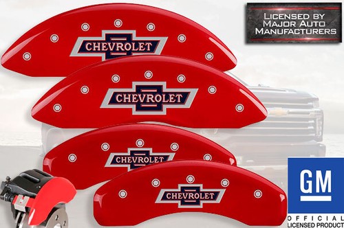 2019-2025 "Chevrolet" Silverado 1500 Front Rear Red MGP Brake Disc Caliper Cover