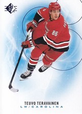 2020-21 SP Hockey Teuvo Teravainen Blue Parallel Carolina Hurricanes No. 59
