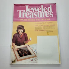 General Crafts Jeweled Treasures 1601 Eagle Wall Creation NOS Vintage Frame 70's