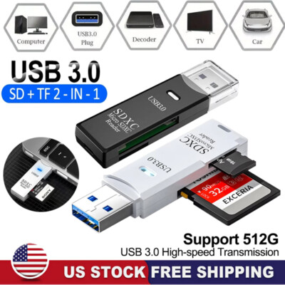 USB3.0 SD Card Reader for PC Micro SD Card to USB Adapter for Camera MemoryC USA