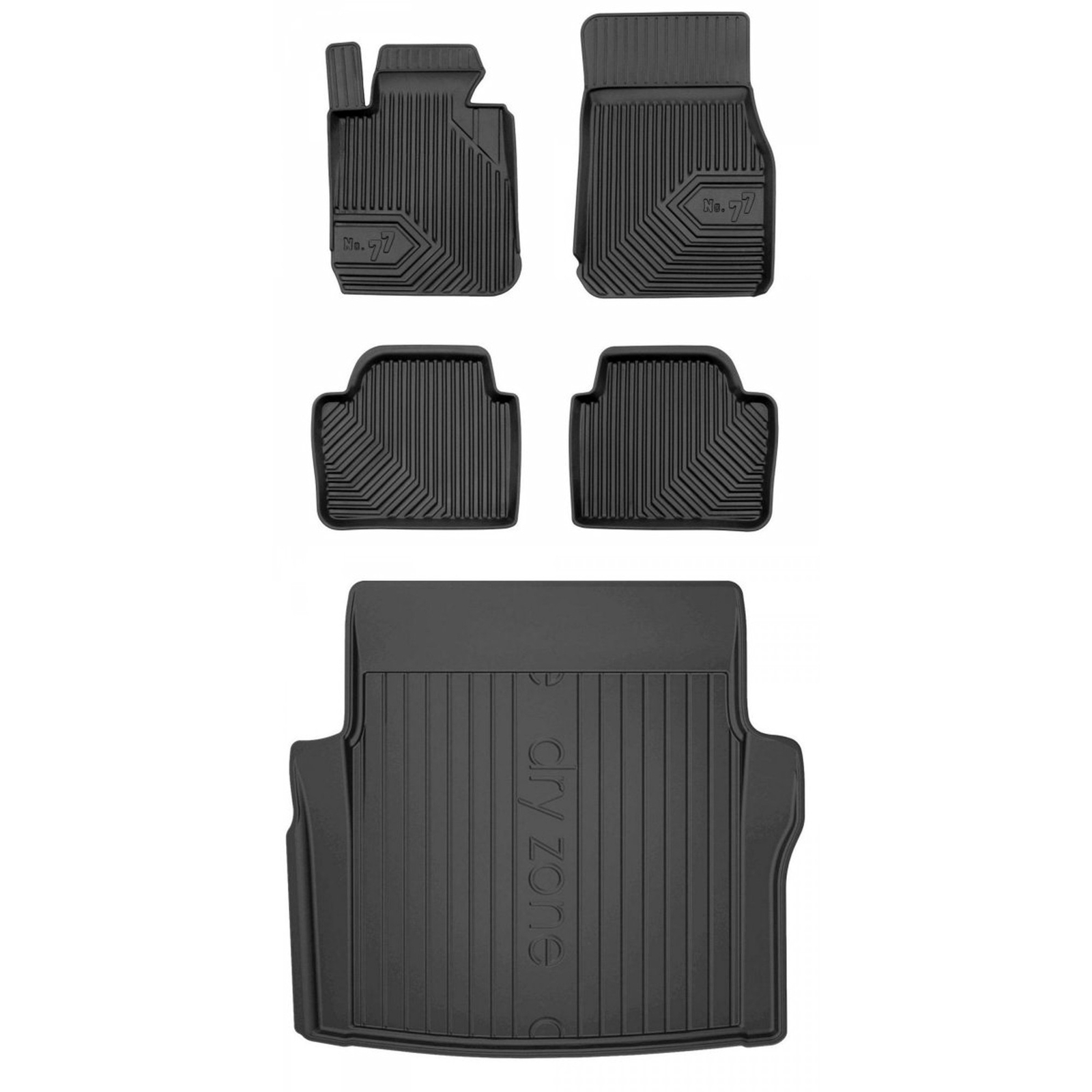 Tapis de sol et de coffre TPE pour BMW Serie 3 F30 noir de 2011 a 2018