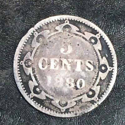 1880 Newfoundland Canada Half Dime 5c Silver - High Quality Scans #Q905