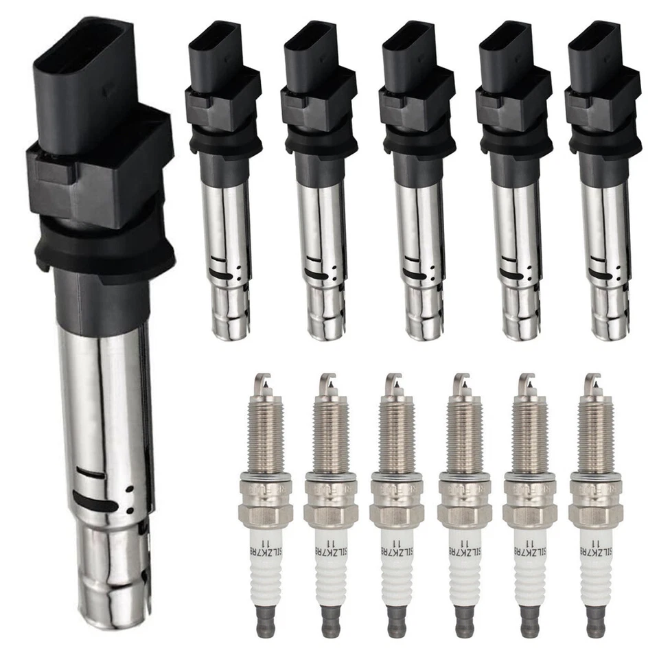 6X Ignition Coils + 6X Iridium Spark Plugs For 2008-2018 Porsche Cayenne 3.6L V6 - Image 3 of 4