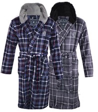 Mens Thick Super Soft Fleece Hooded Bathrobe Robe Belted Pockets M-XL
