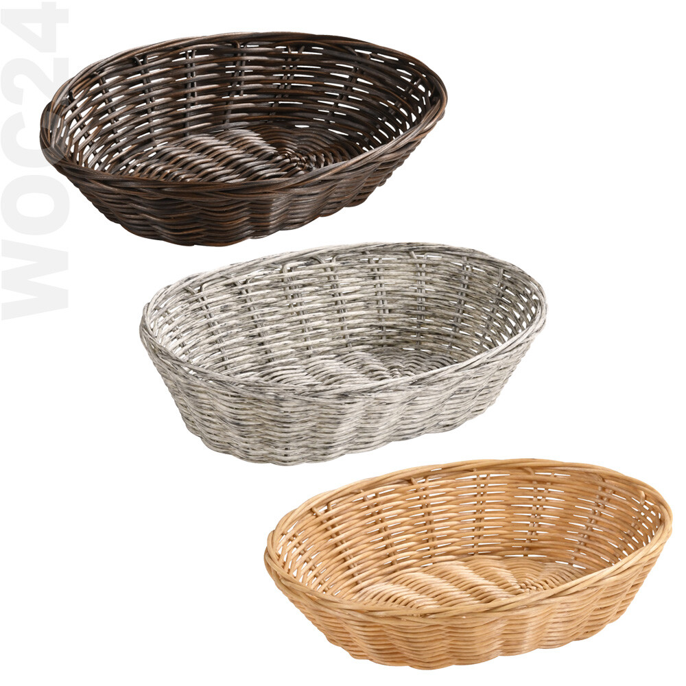 24 x 20 cm Brot Obst Kunststoff Korb Körbe Körbchen Frühstück geflochten