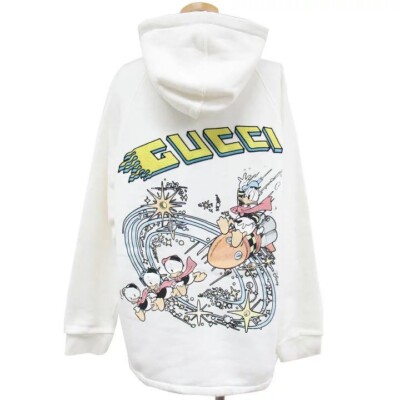 GUCCI Disney Collaboration Hoodie Donald Duck XS White Unused with