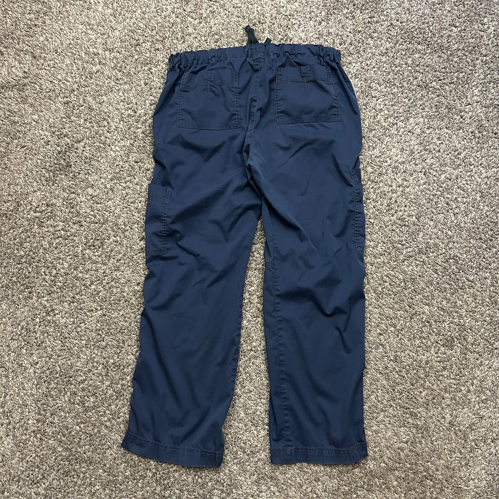 Dickies Drawstring Cargo Pants Lowrise Womens Scrubs Navy Blue 36