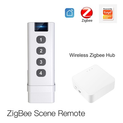 Tuya Zigbee 4 Keys Wireless Remote Control Scene Switch Automation Scenario DIY