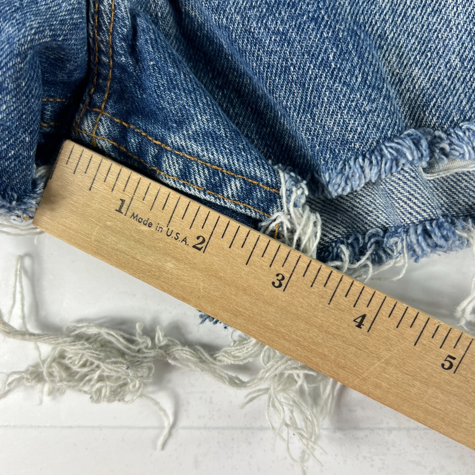 VTG 90s Levi's Jean Shorts Mens 30* 517 Blue Cut Off Thrashed Denim Jorts Tag 32