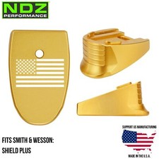 NDZ S&W Shield Plus Magazine Floor Plate Extension Smith & Wesson Aluminum Gold