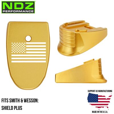 NDZ S&W Shield Plus Magazine Floor Plate Extension Smith & Wesson Aluminum Gold