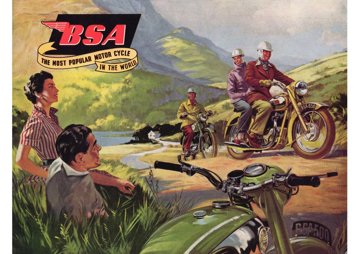 B.S.A　MOTOR　BICYCLES　ポスター　イギリス B.S.A MOTOR BICYCLES ポスター イギリス BSAモーターサイクル用