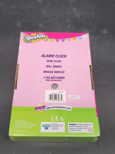 New In Original Packaging Shopkins Girls Pink Alarm Clock With Ringer. Ages 6+ - Picture 18 of 24