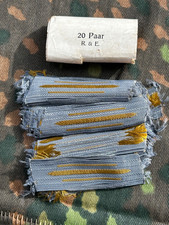 1 Pair Orig German WW2 Bevo Tropical Collar Litzen Tabs from Factory Packaging