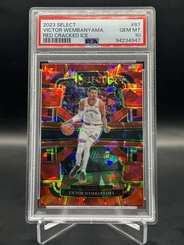 2023 Select Victor Wembanyama PSA 10 Rookie Red Cracked Ice Prizm #87 Spurs RC