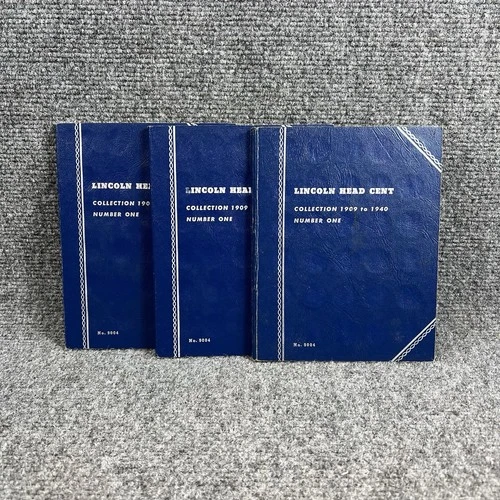Whitman Lincoln Head Cent Albums Lot of 3 Partial Sets 180 Coins