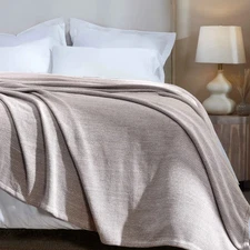 Maya Chenille Herringbone Medium Weight Cotton Blanket Or Sofa Bed Throw