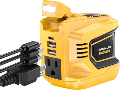 220W-250W Power Inverter, Compatible with Dewalt 20V Battery, DC 20V to AC 110V-