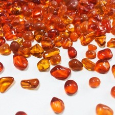 Glass Stones, 0.85LB/385g Red Orange Glass Rocks for Vase, Aquarium Pebbles for