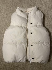 Girls Puffer Vest 4T White Full Zip Up 2 Pockets Winter Old Navy
