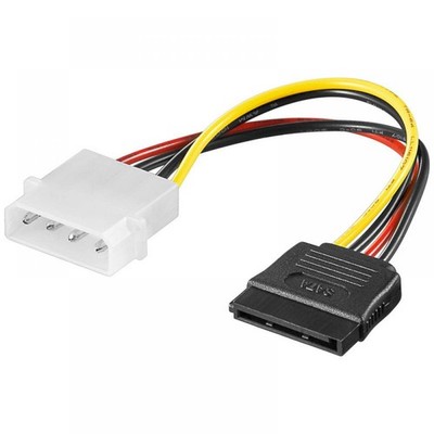 PC Power Adapter 4-pol. Molex 5.25-Powerstecker - 15-pol. S-ATA Stecker