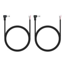 DC 5.5mm x 2.1mm Male Plug Power Pigtail Wire 1M/3FT 18AWG 90 Degree - For DC